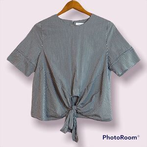 Bishop + Young Black and White Gingham Women's Top